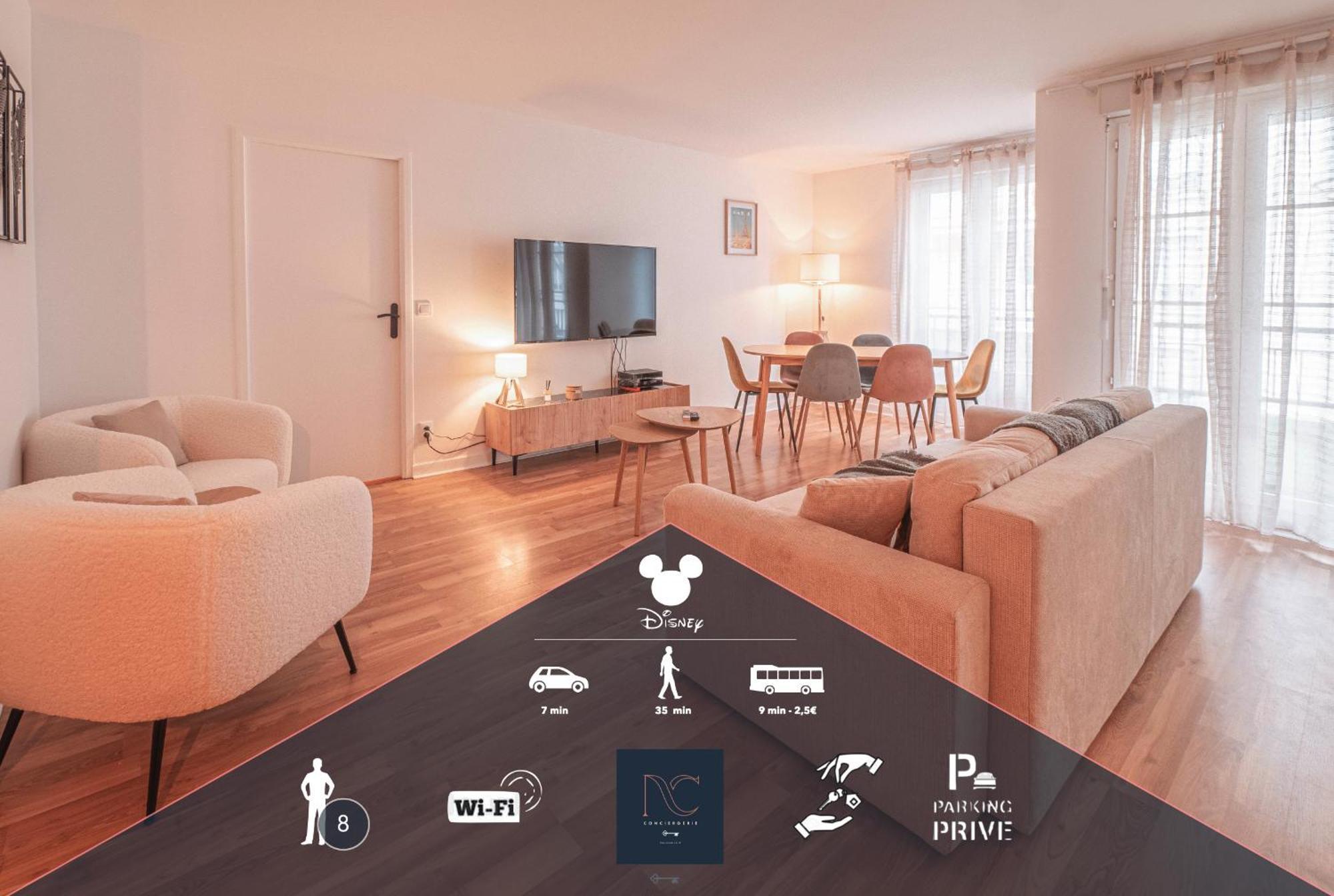 *Disneyland-Paris* 8Pers, Wifi, 2 Parkings Serris Dış mekan fotoğraf